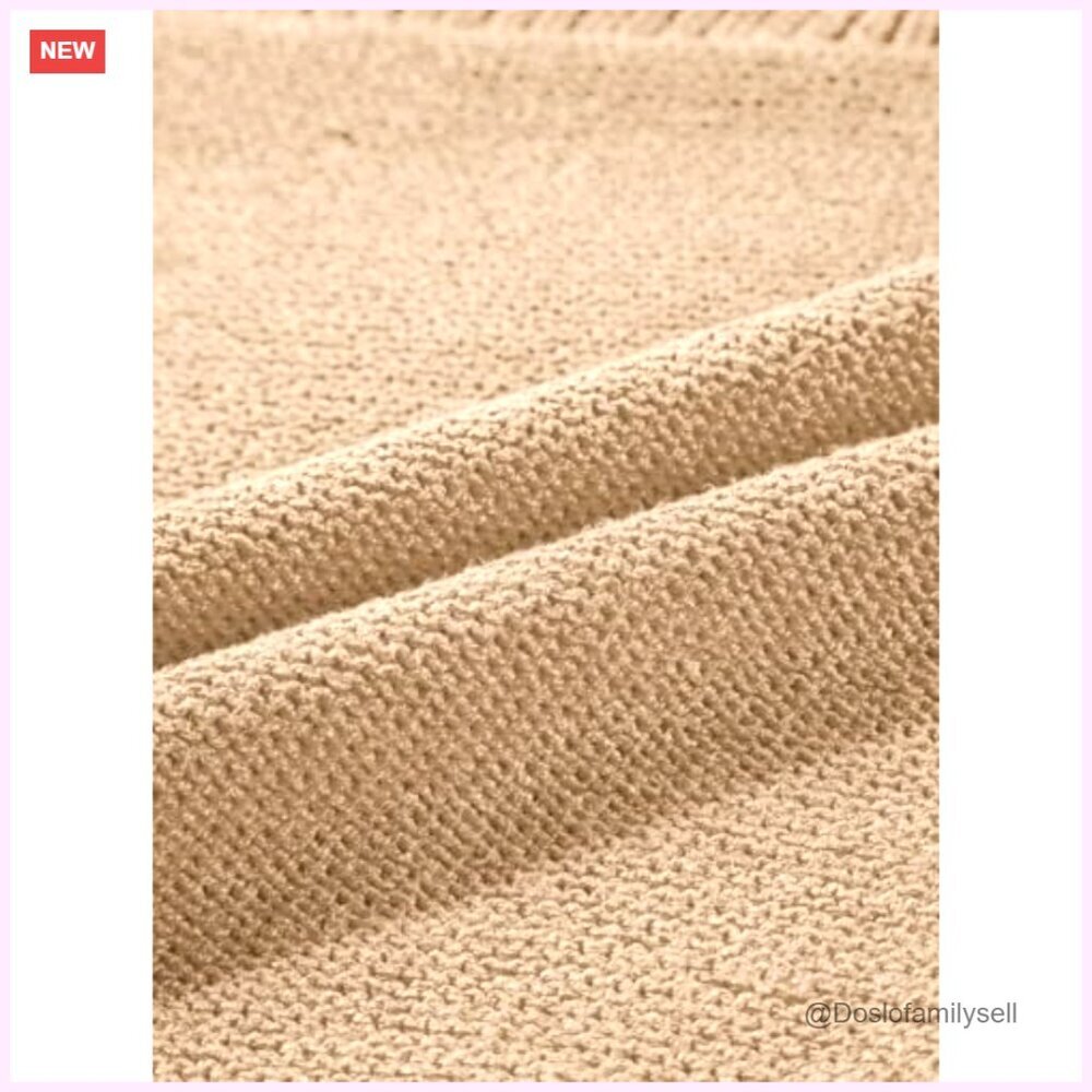 Women's Long Sleeve Crewneck Pullover Sweater, Loose Fit Knit Top - Picture 5 of 7